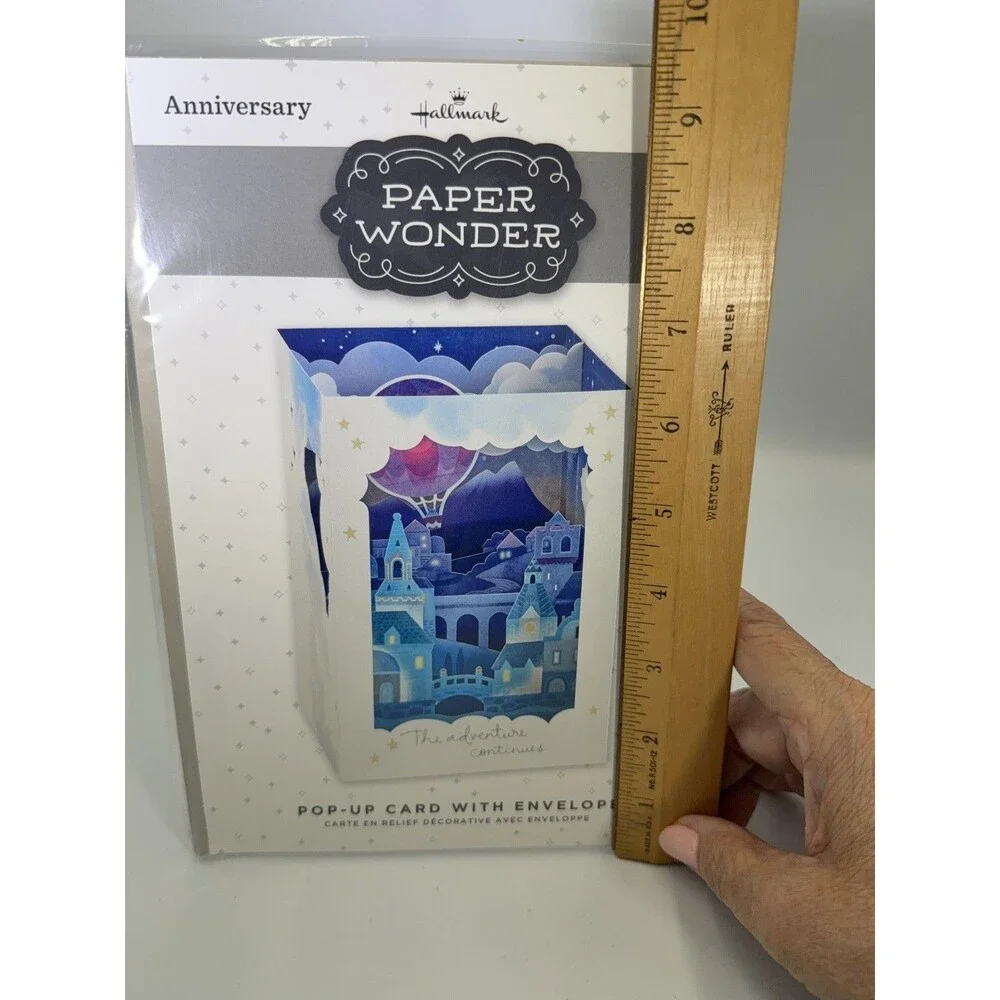 Hallmark Paper Wonder Pop-Up Anniversary Card Castle Hot Air Balloon Night Sky